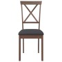Sillas de comedor con cojines 2 uds madera maciza marrón caucho