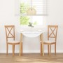 Sillas de comedor con cojines 2 uds madera maciza caucho