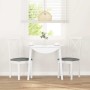 Sillas de comedor con cojines 2uds madera maciza blanco caucho