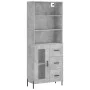 Tall plywood gray concrete sideboard 69.5x34x180 cm by vidaXL, Sideboards - Ref: Foro24-3189521, Price: 152,06 €, Discount: %