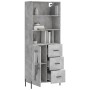 Tall plywood gray concrete sideboard 69.5x34x180 cm by vidaXL, Sideboards - Ref: Foro24-3189521, Price: 162,59 €, Discount: %