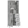 Tall plywood gray concrete sideboard 69.5x34x180 cm by vidaXL, Sideboards - Ref: Foro24-3189521, Price: 152,06 €, Discount: %