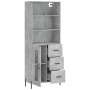 Tall plywood gray concrete sideboard 69.5x34x180 cm by vidaXL, Sideboards - Ref: Foro24-3189521, Price: 162,59 €, Discount: %