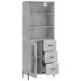 Tall plywood gray concrete sideboard 69.5x34x180 cm by vidaXL, Sideboards - Ref: Foro24-3189521, Price: 152,06 €, Discount: %