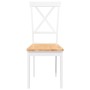 Sillas de comedor 2 unidades madera maciza de caucho blanco