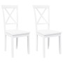Sillas de comedor 2 unidades madera maciza de caucho blanco