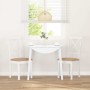 Sillas de comedor con cojines 2uds madera maciza blanco caucho