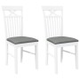 Sillas de comedor con cojines 2uds madera maciza blanco caucho