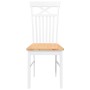 Sillas de comedor 2 unidades madera maciza de caucho blanco
