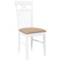 Sillas de comedor con cojines 2uds madera maciza blanco caucho