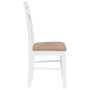 Sillas de comedor con cojines 2uds madera maciza blanco caucho