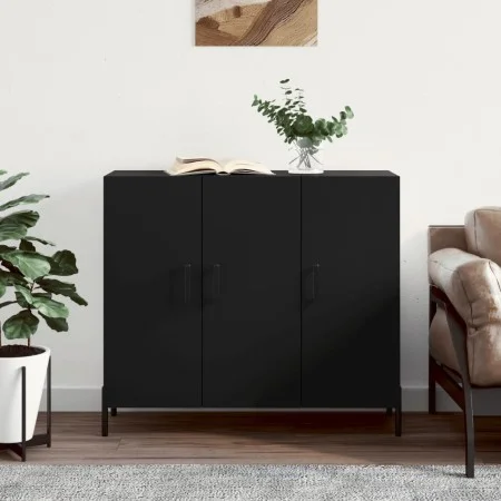 Black engineered wood sideboard 90x34x80 cm by vidaXL, Sideboards - Ref: Foro24-828117, Price: 115,34 €, Discount: %