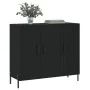 Black engineered wood sideboard 90x34x80 cm by vidaXL, Sideboards - Ref: Foro24-828117, Price: 115,34 €, Discount: %
