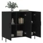Black engineered wood sideboard 90x34x80 cm by vidaXL, Sideboards - Ref: Foro24-828117, Price: 115,34 €, Discount: %