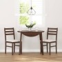 Sillas de comedor con cojines 2 uds madera maciza marrón caucho
