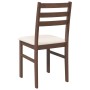 Sillas de comedor con cojines 2 uds madera maciza marrón caucho