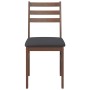 Sillas de comedor con cojines 2 uds madera maciza marrón caucho