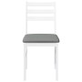 Sillas de comedor con cojines 2uds madera maciza blanco caucho