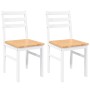 Sillas de comedor 2 unidades madera maciza de caucho blanco