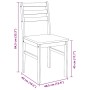 Sillas de comedor 2 unidades madera maciza de caucho blanco