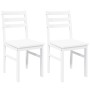 Sillas de comedor 2 unidades madera maciza de caucho blanco