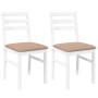 Sillas de comedor con cojines 2uds madera maciza blanco caucho