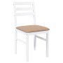 Sillas de comedor con cojines 2uds madera maciza blanco caucho