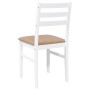 Sillas de comedor con cojines 2uds madera maciza blanco caucho