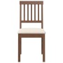 Sillas de comedor con cojines 2 uds madera maciza marrón caucho