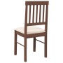 Sillas de comedor con cojines 2 uds madera maciza marrón caucho