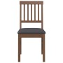 Sillas de comedor con cojines 2 uds madera maciza marrón caucho