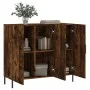 Smoked oak engineered wood sideboard 90x34x80 cm by vidaXL, Sideboards - Ref: Foro24-828121, Price: 83,72 €, Discount: %