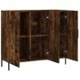 Smoked oak engineered wood sideboard 90x34x80 cm by vidaXL, Sideboards - Ref: Foro24-828121, Price: 83,72 €, Discount: %