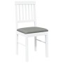 Sillas de comedor con cojines 2uds madera maciza blanco caucho