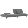 Sofá cama de 2 plazas con dos almohadas tela gris oscuro