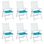 Gartenstuhlkissen 6 Stück türkisfarbener Stoff 50x50x3 cm von vidaXL, Kissen für Stühle und Sofas - Ref: Foro24-361097, Preis...