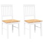 Sillas de comedor 2 unidades madera maciza de caucho blanco