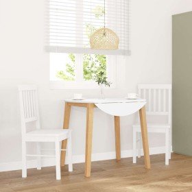 Sillas de comedor 2 unidades madera maciza de caucho blanco Sillas de comedor 2 unidades madera maciza de caucho blanco