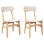 Sillas de comedor con cojines 2 uds madera maciza caucho