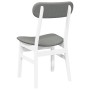 Sillas de comedor con cojines 2uds madera maciza blanco caucho