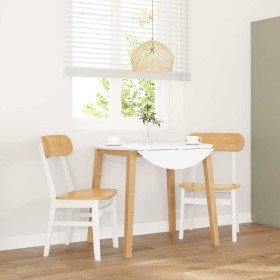 Sillas de comedor 2 unidades madera maciza de caucho blanco Sillas de comedor 2 unidades madera maciza de caucho blanco