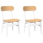 Sillas de comedor 2 unidades madera maciza de caucho blanco