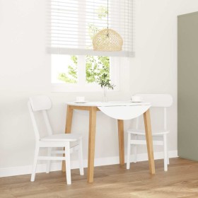 Sillas de comedor 2 unidades madera maciza de caucho blanco Sillas de comedor 2 unidades madera maciza de caucho blanco