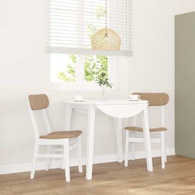 Sillas de comedor con cojines 2uds madera maciza blanco caucho Sillas de comedor con cojines 2uds madera maciza blanco caucho