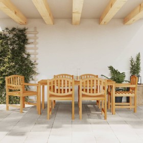 Juego de comedor de jardín 7 piezas madera maciza de teca de vidaXL, Conjuntos de jardín - Ref: Foro24-3157934, Precio: 993,1...