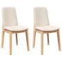 Sillas de comedor con cojines 2 uds madera maciza caucho