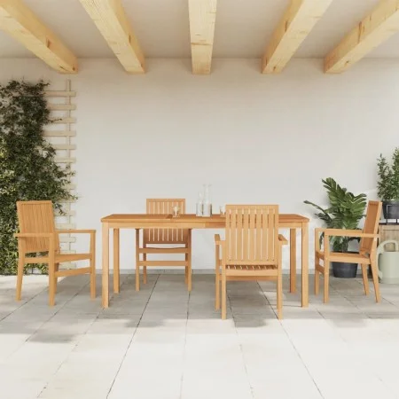 Juego de comedor para jardín 5 piezas madera maciza de teca von vidaXL, Gartensets - Ref: Foro24-3157919, Preis: 837,84 €, Ra...