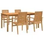 Juego de comedor para jardín 5 piezas madera maciza de teca von vidaXL, Gartensets - Ref: Foro24-3157919, Preis: 837,84 €, Ra...