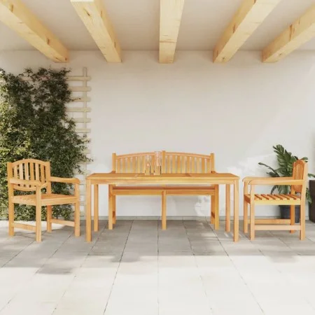 Juego de comedor para jardín 4 piezas madera maciza de teca by vidaXL, Garden sets - Ref: Foro24-3157944, Price: 731,34 €, Di...