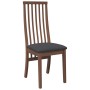 Sillas de comedor con cojines 2 uds madera maciza marrón caucho